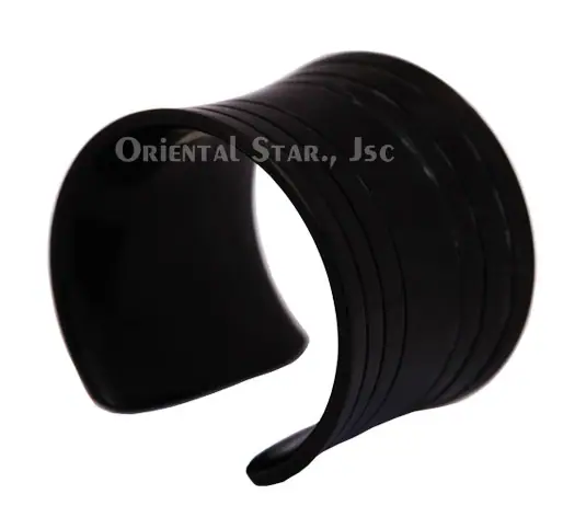 Black Horn Cuff Bracelet HD00004, handmade buffalo horn jewelry