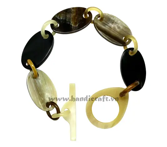 Horn Chain Bangle Bracelet HD00055, handmade buffalo horn jewelry