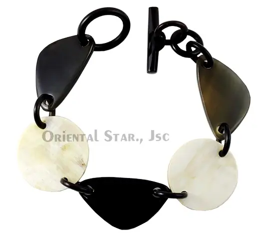 Horn Chain Bangle Bracelet HD00057, handmade buffalo horn jewelry