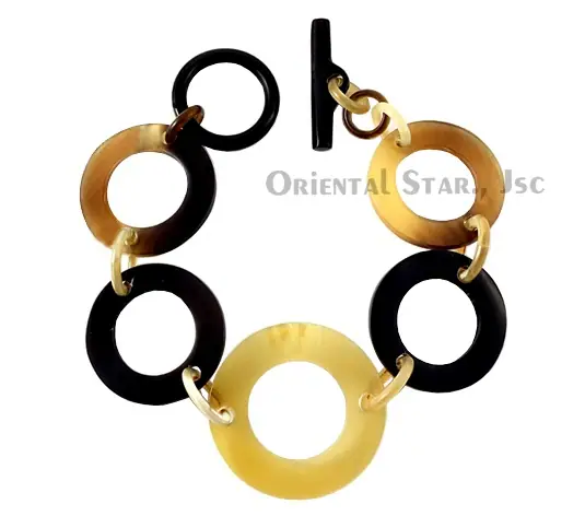 Horn Circle Bangle Bracelet HD00059, handmade buffalo horn jewelry