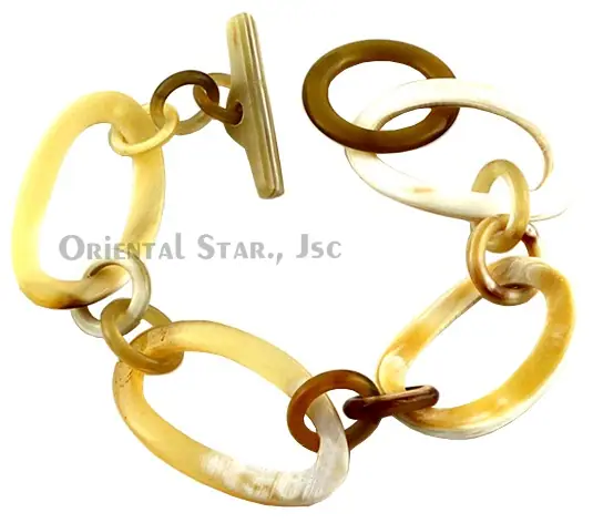 Horn Chain Bangle Bracelet HD00060, handmade buffalo horn jewelry