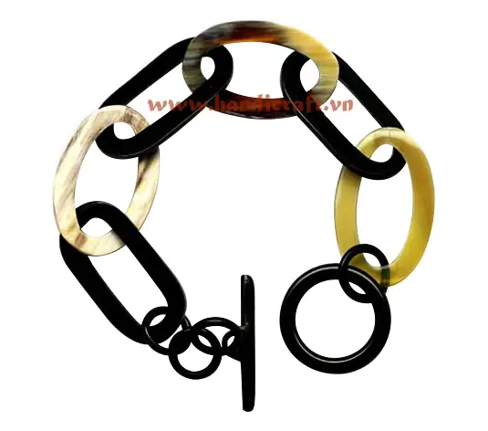 Horn Chain Bangle Bracelet HD00069, handmade buffalo horn jewelry