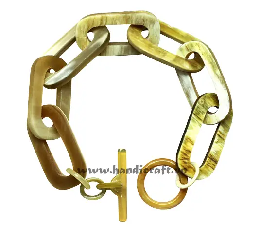 Horn Chain Bangle Bracelet HD00070, handmade buffalo horn jewelry