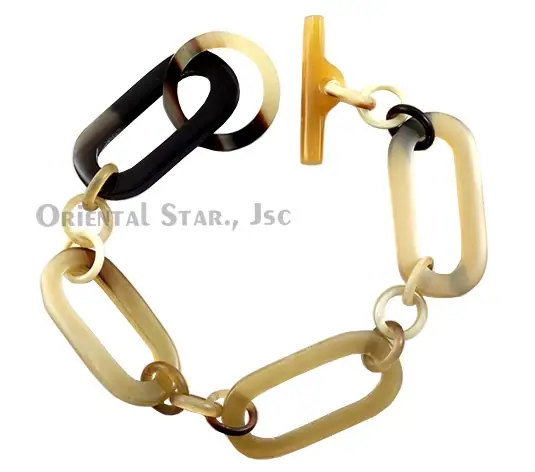 Horn Chain Bangle Bracelet HD00072, handmade buffalo horn jewelry