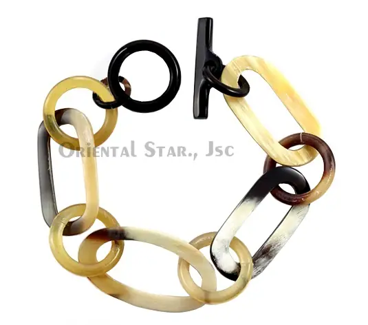 Horn Chain Bangle Bracelet HD00074, handmade buffalo horn jewelry