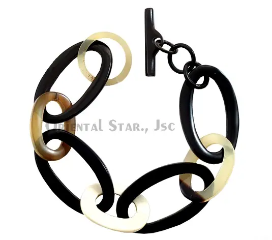 Horn Chain Bangle Bracelet HD00076, handmade buffalo horn jewelry
