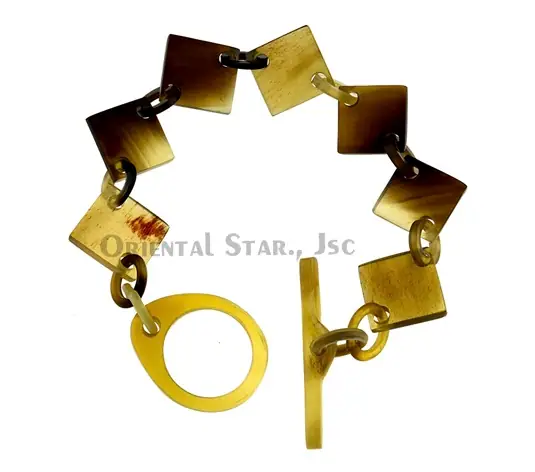 Horn Chain Bangle Bracelet HD00109, handmade buffalo horn jewelry