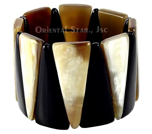 Dark & Light Horn Bangle Bracelet HD00163, handmade buffalo horn jewelry