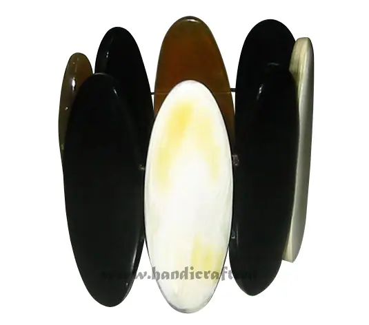 Dark & Light Horn Bangle Bracelet HD00169, handmade buffalo horn jewelry