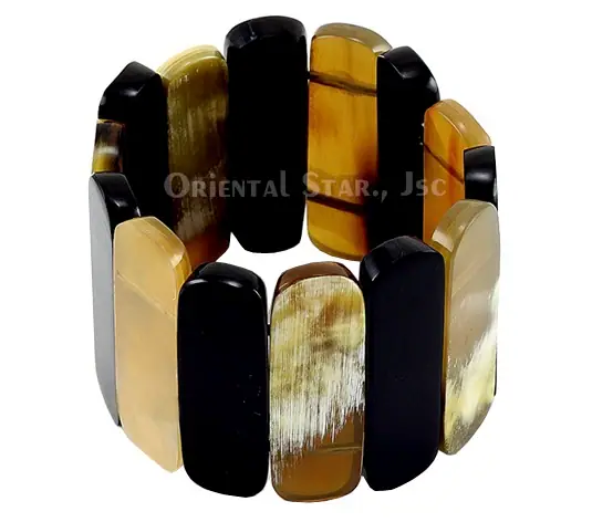 Black & Brown Horn Bangle Bracelet HD00171, handmade buffalo horn jewelry