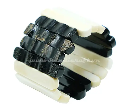 B&W Horn Bangle Bracelet HD00172, handmade buffalo horn jewelry