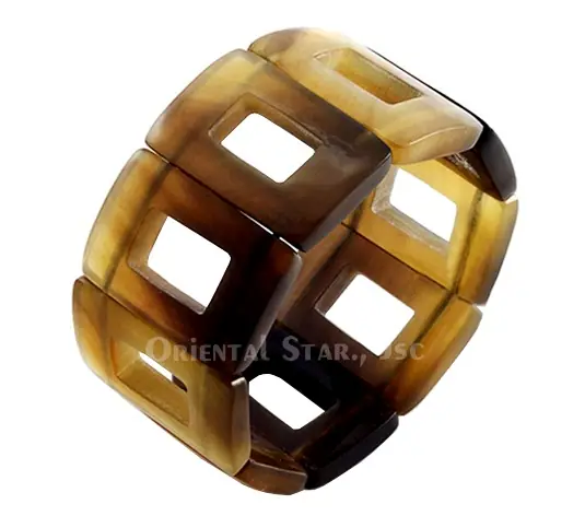 Brown Carved Horn Bangle Bracelet HD00181, handmade buffalo horn jewelry