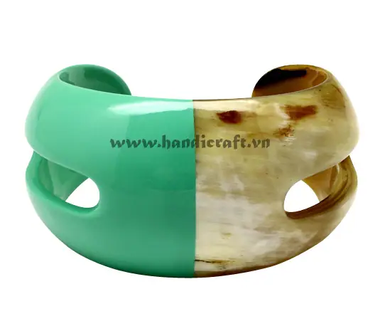 Horn & Lacquer Cuff Bracelet HD00196, handmade buffalo horn jewelry