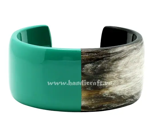 Horn & Lacquer Cuff Bracelet HD00199, handmade buffalo horn jewelry