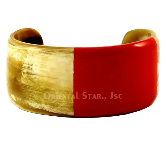 Horn & Lacquer Cuff Bracelet HD00204, handmade buffalo horn jewelry