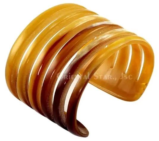 Carved Horn Cuff Bracelet HD00215, handmade buffalo horn jewelry