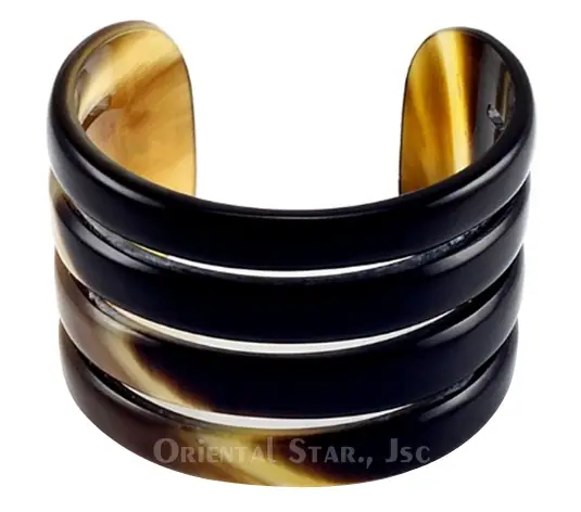 Carved Horn Cuff Bracelet HD00218, handmade buffalo horn jewelry
