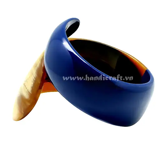Natural Rolling Horn & Lacquer Bangle Bracelet HD00227, handmade buffalo horn jewelry