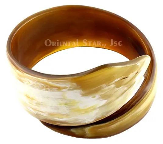 Natural Rolling Horn Bangle Bracelet HD00233, handmade buffalo horn jewelry