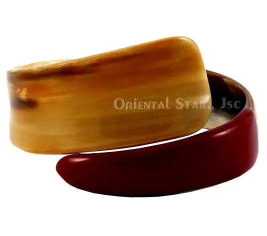Rolling Horn & Lacquer Bangle Bracelet HD00234, handmade buffalo horn jewelry