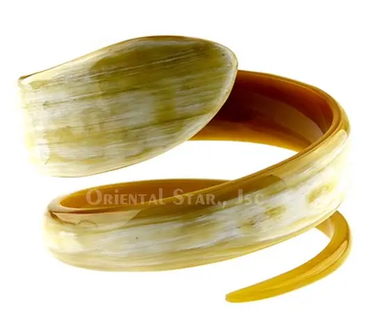Natural Horn Bangle Bracelet with Snake Shape HD00237, handmade buffalo horn jewelry