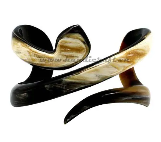 Carved Horn Cuff Bracelet HD00240, handmade buffalo horn jewelry