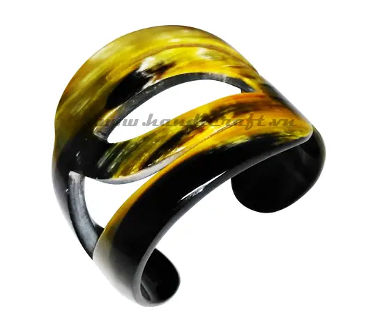Carved Horn Cuff Bracelet HD00243, handmade buffalo horn jewelry