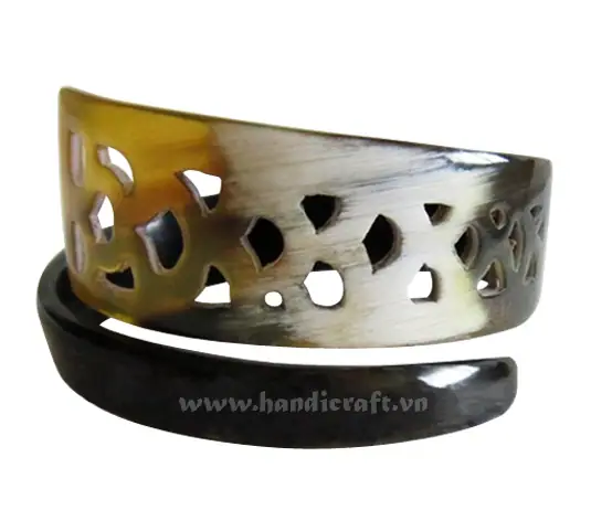 Natural Carved Horn Bangle Bracelet HD00252, handmade buffalo horn jewelry