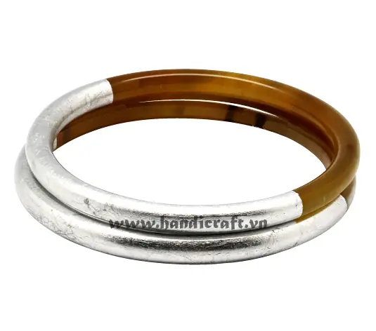 Horn & Lacquer Bangle Bracelet Set HD00260, handmade buffalo horn jewelry