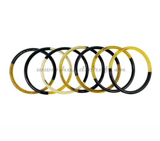 Horn & Lacquer Bangle Bracelet Set HD00263, handmade buffalo horn jewelry