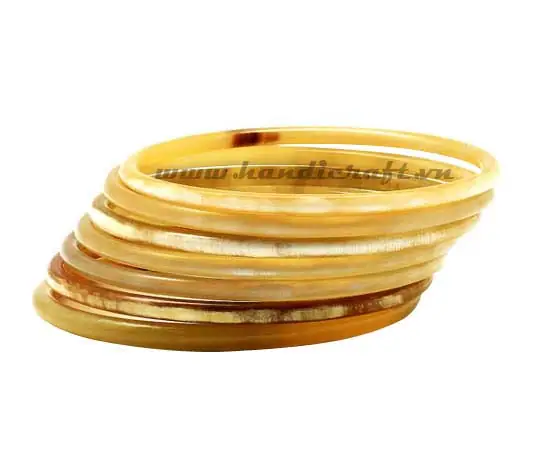 Natural Horn Bangle Bracelet Set of Seven HD00270, handmade buffalo horn jewelry