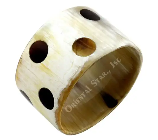 Natural Horn Bangle Bracelet with Dots HD00289, handmade buffalo horn jewelry