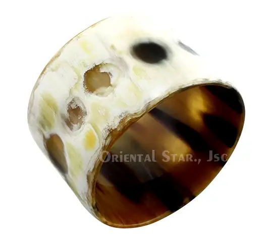 Natural Horn Bangle Bracelet with Dots HD00290, handmade buffalo horn jewelry