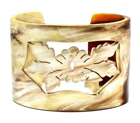 Natural Carved Horn Cuff Bracelet HD00328, handmade buffalo horn jewelry