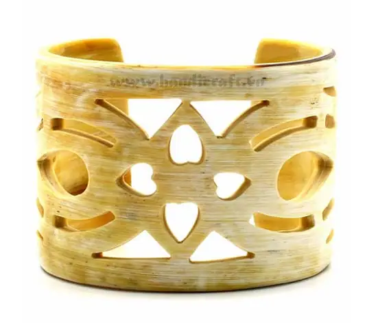 Natural Carved Horn Cuff Bracelet HD00329, handmade buffalo horn jewelry