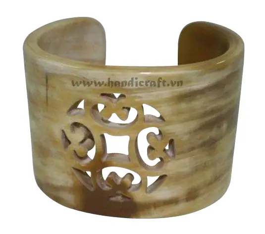 Natural Horn Carved Cuff Bracelet HD00331, handmade buffalo horn jewelry
