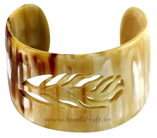 Natural Carved Horn Cuff Bracelet HD00332, handmade buffalo horn jewelry