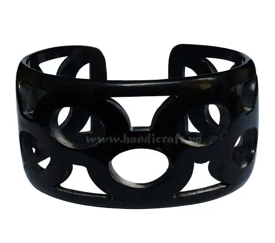 Natural Carved Horn Cuff Bracelet HD00334, handmade buffalo horn jewelry