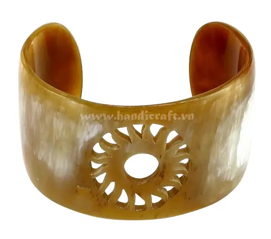 Natural Carved Horn Cuff Bracelet HD00335, handmade buffalo horn jewelry