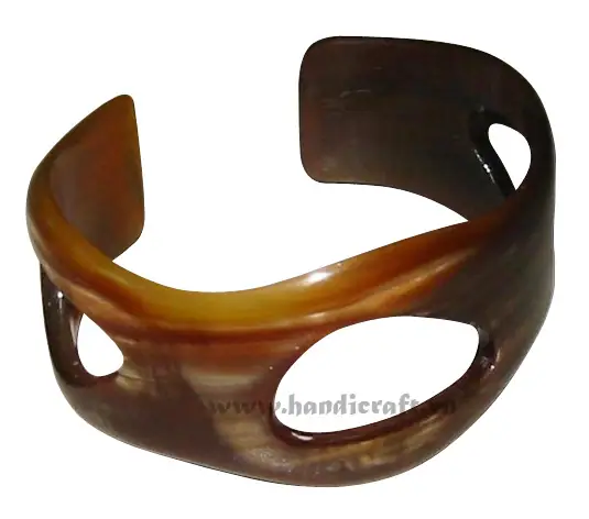 Brown Horn Cuff Bracelet HD00349, handmade buffalo horn jewelry