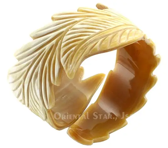 Natural Horn Carved Bangle Bracelet HD00366, handmade buffalo horn jewelry