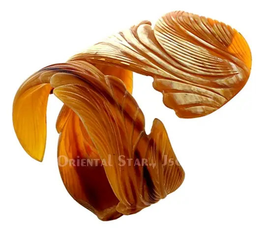 Natural Horn Carved Bangle Bracelet HD00367, handmade buffalo horn jewelry