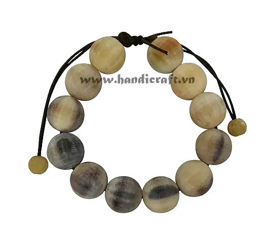 Matte Horn Beaded Bangle Bracelet HD00369, handmade buffalo horn jewelry
