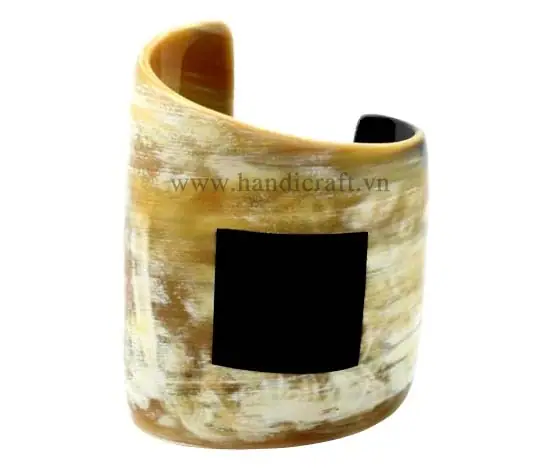 Horn & Lacquer Cuff Bracelet HD00384, handmade buffalo horn jewelry