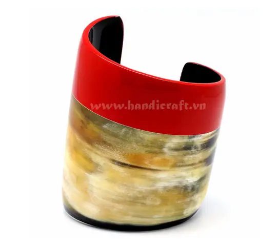 Horn & Lacquer Cuff Bracelet HD00385, handmade buffalo horn jewelry