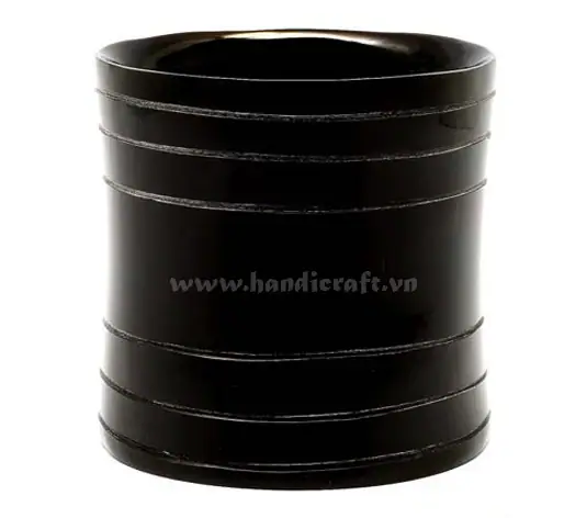 Black Horn Bangle Bracelet with Lines HD00387, handmade buffalo horn jewelry
