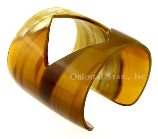 Natural Horn Cuff Bracelet with Rhombus HD00388, handmade buffalo horn jewelry