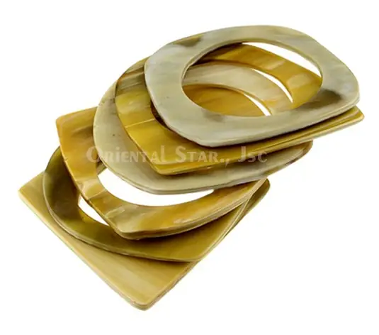 Multi Shape Natural Horn Bangle Bracelet HD00408, handmade buffalo horn jewelry