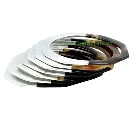 Set of 7 Horn & Lacquer Bangle Bracelet HD00411, handmade buffalo horn jewelry