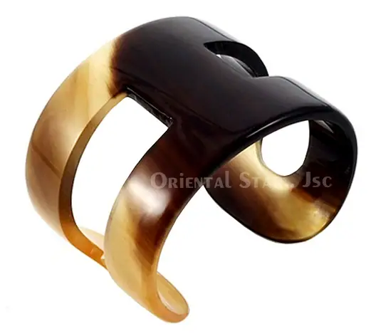 Horn Cuff Bracelet with Holes HD00422, handmade buffalo horn jewelry